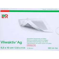 VLIWAKTIV AG Aktivkohle Tampon.m.Silber 6,5x10 cm 10 St