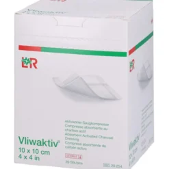 VLIWAKTIV Aktivkohle-Saugkomp.steril 10x10 cm 20 St