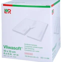 VLIWASOFT Schlitzkompressen 10x10 cm steril 4lagig 50X2 St