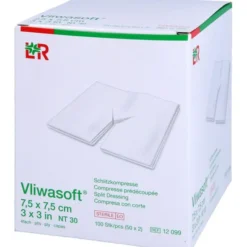 VLIWASOFT Schlitzkompressen 7,5x7,5 cm steril 4l. 50X2 St