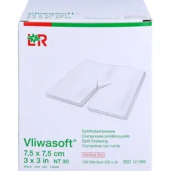 VLIWASOFT Schlitzkompressen 7,5x7,5 cm steril 4l. 50X2 St