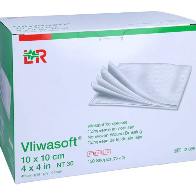 VLIWASOFT Vlieskompressen steril 10x10 cm 4l. 150 St