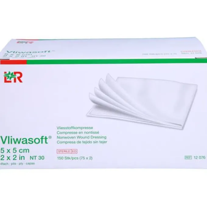 VLIWASOFT Vlieskompressen steril 5x5 cm 4l. 150 St