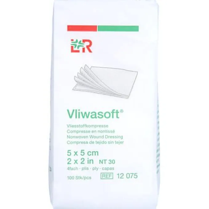 VLIWASOFT Vlieskompressen unsteril 5x5 cm 4l. 100 St