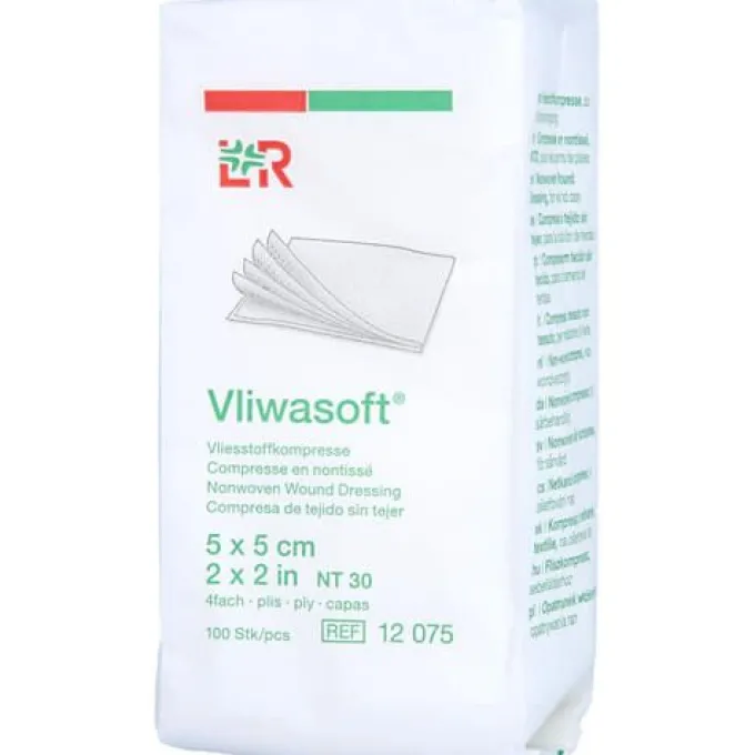 VLIWASOFT Vlieskompressen unsteril 5x5 cm 4l. 100 St