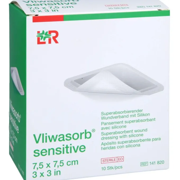 VLIWASORB sensitive 7,5x7,5 cm superabsorb.Wundv. 10 St