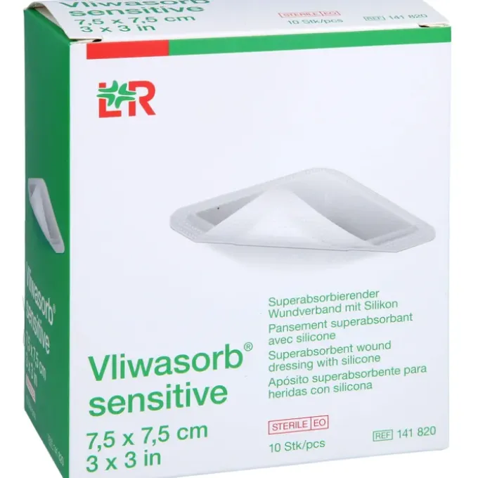 VLIWASORB sensitive 7,5x7,5 cm superabsorb.Wundv. 10 St