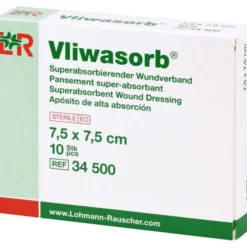 VLIWASORB superabsorb.Saugkomp.steril 7,5x7,5 cm 10 St