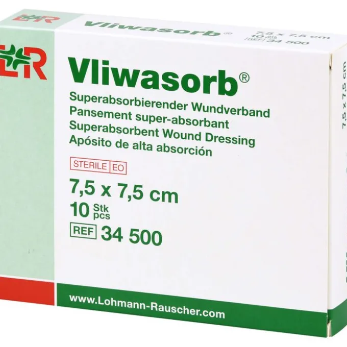 VLIWASORB superabsorb.Saugkomp.steril 7,5x7,5 cm 10 St