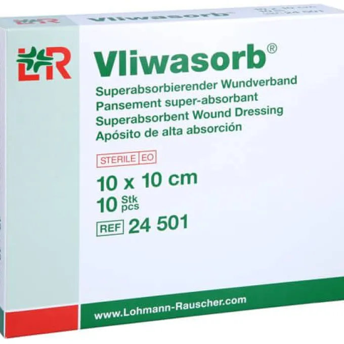 VLIWASORB superabsorb.Saugkomp.steril 10x10 cm 10 St