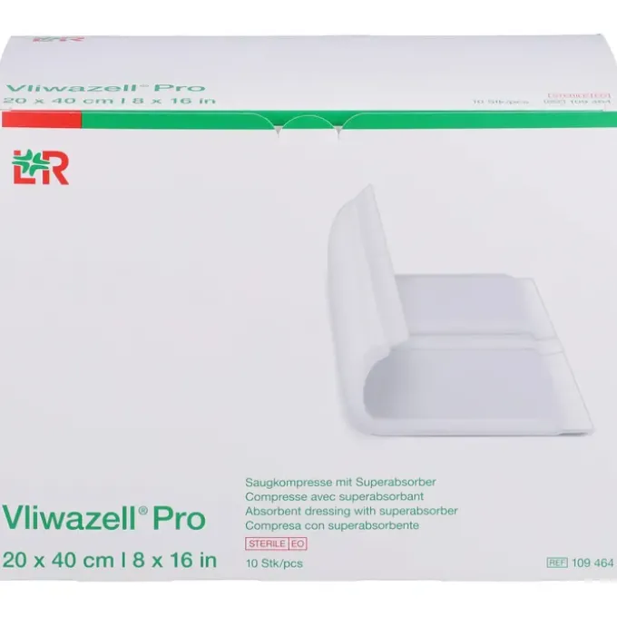 VLIWAZELL Pro superabsorb.Kompr.steril 20x40 cm 10 St