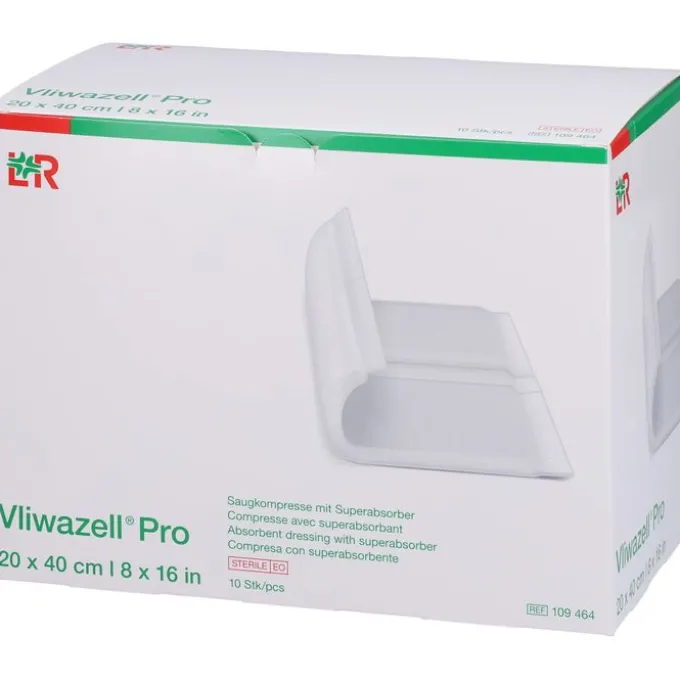 VLIWAZELL Pro superabsorb.Kompr.steril 20x40 cm 10 St