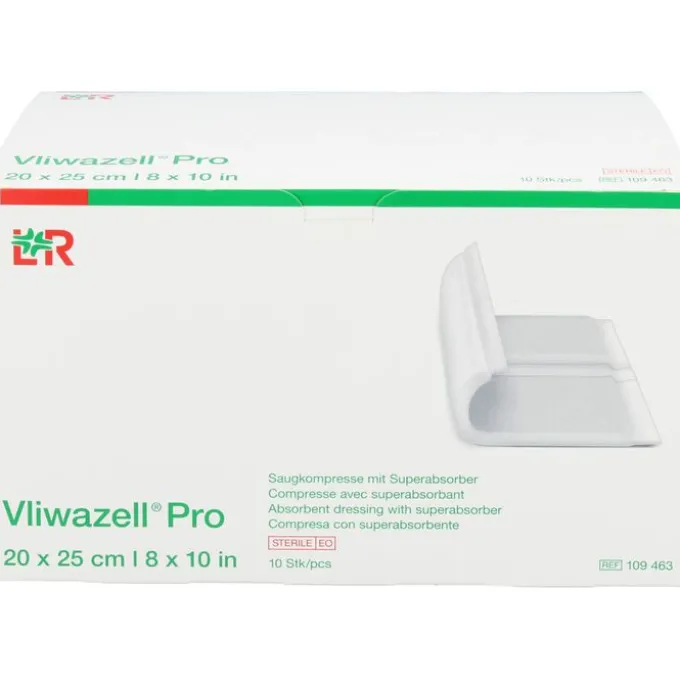 VLIWAZELL Pro superabsorb.Kompr.steril 20x25 cm 10 St