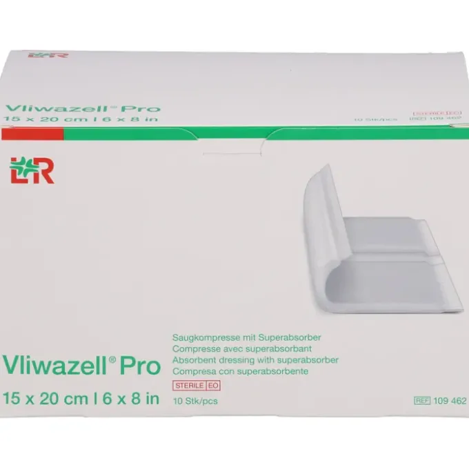 VLIWAZELL Pro superabsorb.Kompr.steril 15x20 cm 10 St