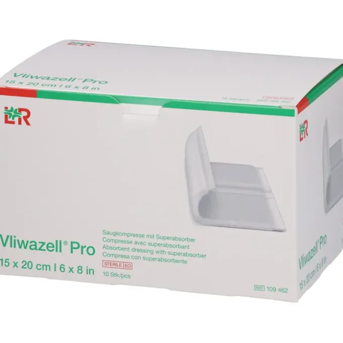VLIWAZELL Pro superabsorb.Kompr.steril 15x20 cm 10 St