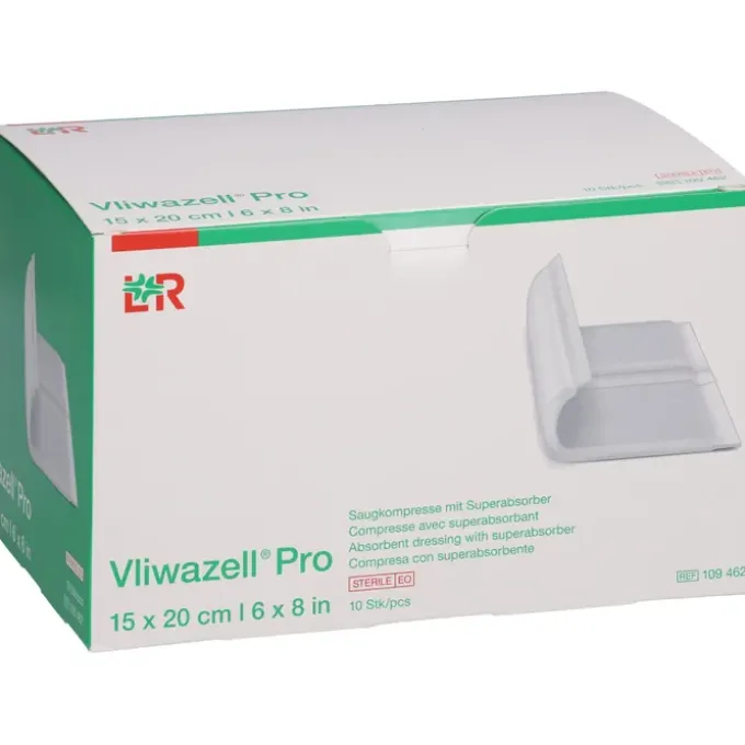 VLIWAZELL Pro superabsorb.Kompr.steril 15x20 cm 10 St