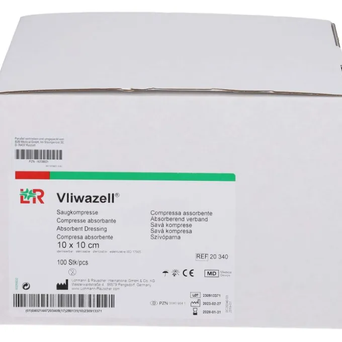 VLIWAZELL Saugkompressen unsteril 10x10 cm 100 St