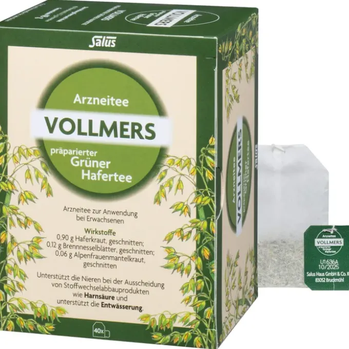 VOLLMERS präparierter grüner Hafertee Filterbeutel 40 Stück
