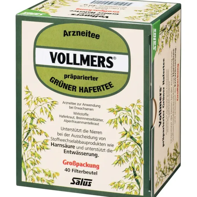 VOLLMERS präparierter grüner Hafertee Filterbeutel 40 Stück