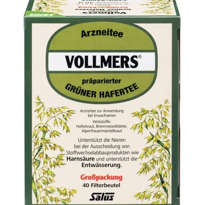 VOLLMERS präparierter grüner Hafertee Filterbeutel 40 Stück