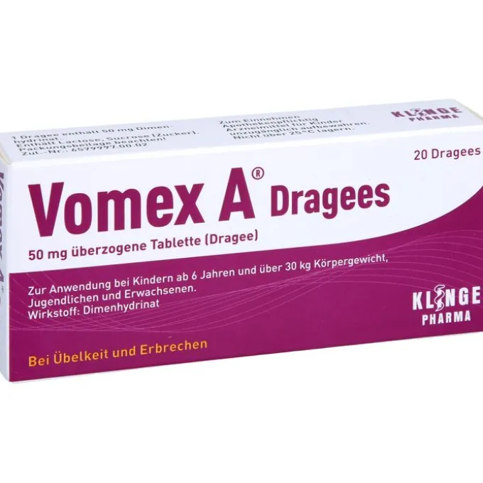 VOMEX A Dragees 50 mg überzogene Tabletten 20 St