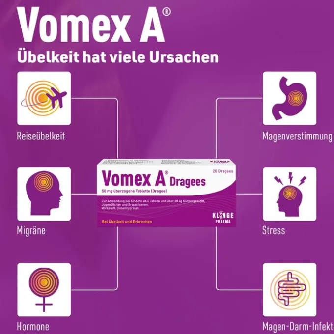 VOMEX A Dragees 50 mg überzogene Tabletten 20 St