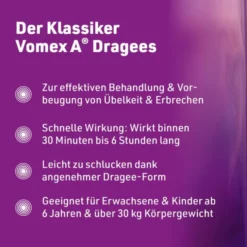 VOMEX A Dragees 50 mg überzogene Tabletten 20 St