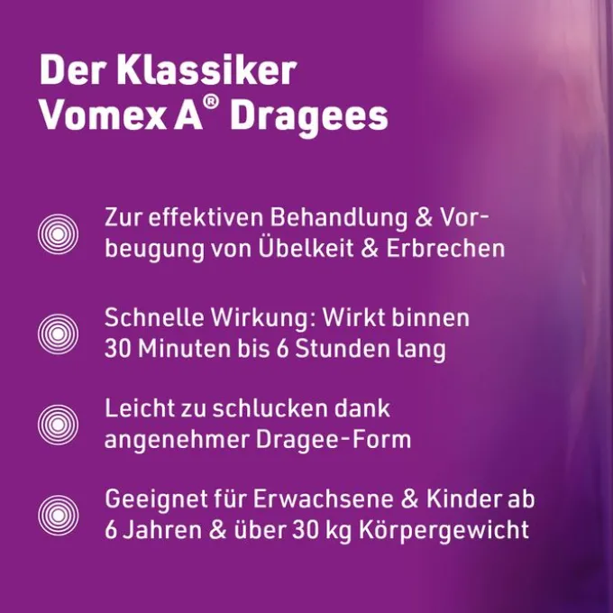 VOMEX A Dragees 50 mg überzogene Tabletten 20 St