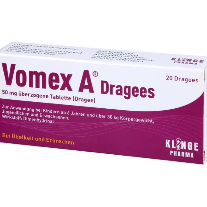 VOMEX A Dragees 50 mg überzogene Tabletten 20 St
