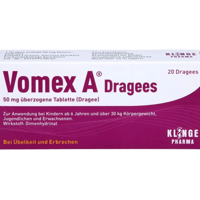 VOMEX A Dragees 50 mg überzogene Tabletten 20 St