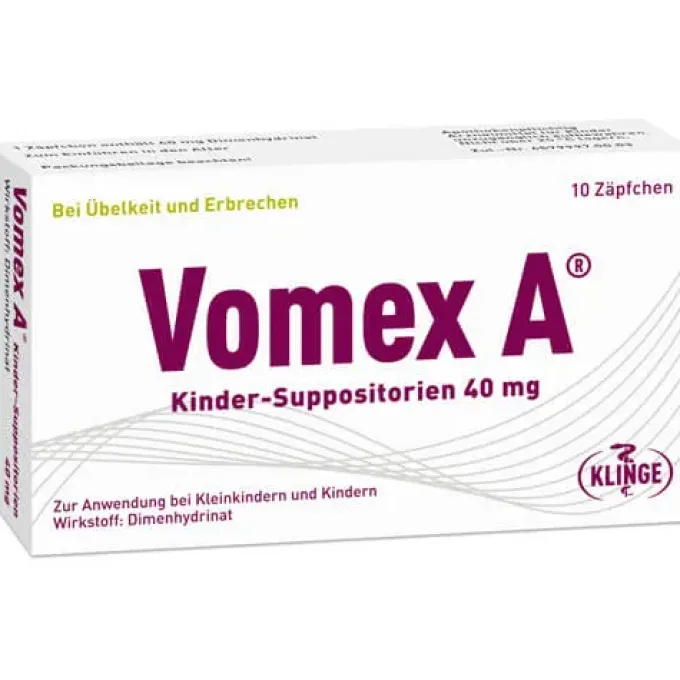VOMEX A Kinder-Suppositorien 40 mg 10 St