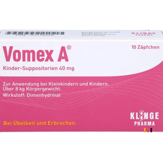 VOMEX A Kinder-Suppositorien 40 mg 10 St