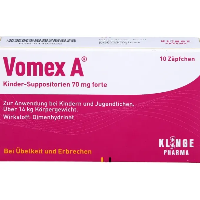 VOMEX A Kinder-Suppositorien 70 mg forte 10 St