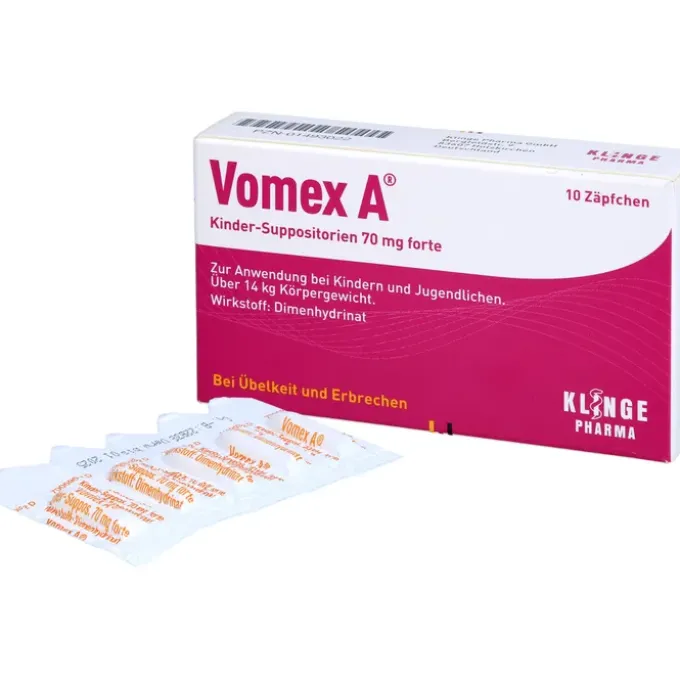 VOMEX A Kinder-Suppositorien 70 mg forte 10 St