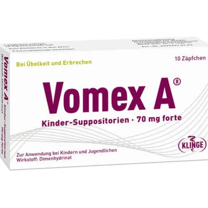 VOMEX A Kinder-Suppositorien 70 mg forte 10 St