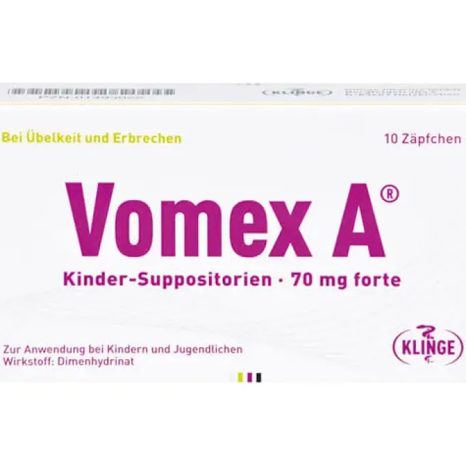 VOMEX A Kinder-Suppositorien 70 mg forte 10 St