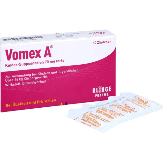 VOMEX A Kinder-Suppositorien 70 mg forte 10 St