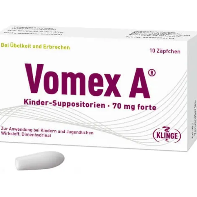 VOMEX A Kinder-Suppositorien 70 mg forte 10 St