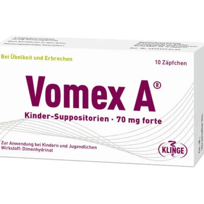 VOMEX A Kinder-Suppositorien 70 mg forte 10 St