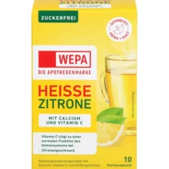 WEPA heiße Zitrone+Vit.C+Calcium zuckerfrei Pulver 10 Stück