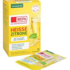 WEPA heiße Zitrone+Vit.C+Calcium zuckerfrei Pulver 10 Stück