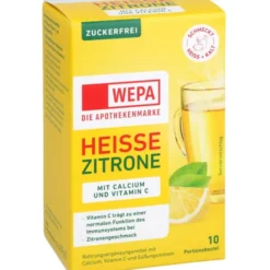 WEPA heiße Zitrone+Vit.C+Calcium zuckerfrei Pulver 10 Stück