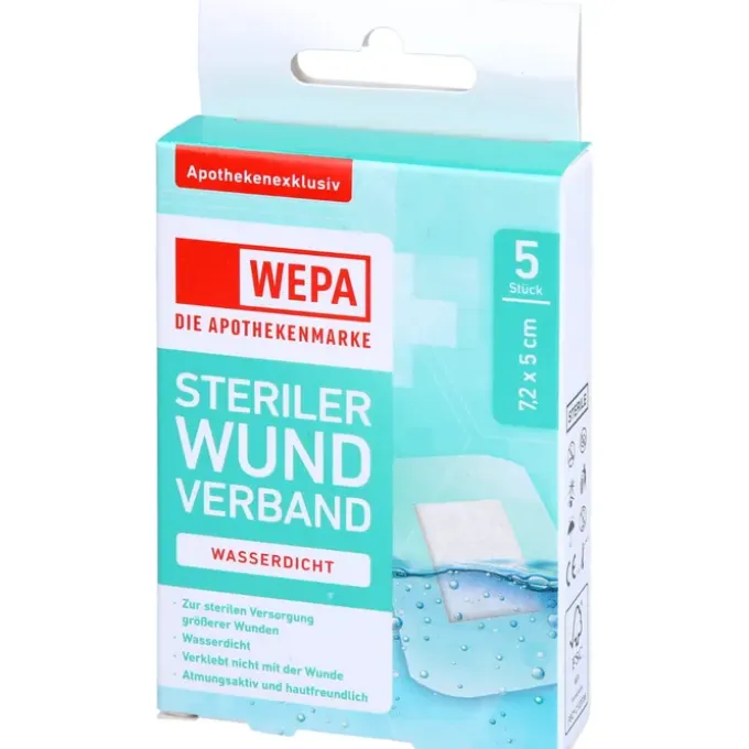 WEPA Wundverband wasserdicht 7,2x5 cm steril 5 St