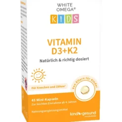 WHITE OMEGA Kids Vitamin D3+K2 Kapseln 45 Stück