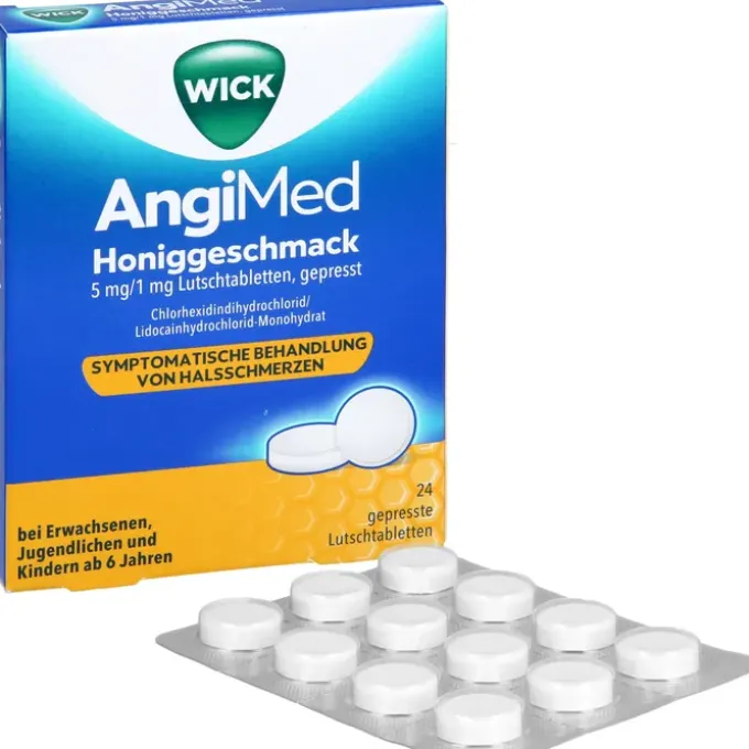 WICK AngiMed Honiggeschmack 5 mg/1 mg Lutschtabl. 24 St