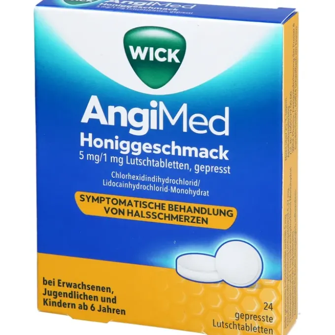 WICK AngiMed Honiggeschmack 5 mg/1 mg Lutschtabl. 24 St
