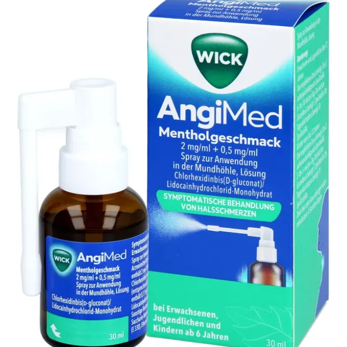 WICK AngiMed Mentholgeschmack 2mg/ml+0,5mg/ml Spr. 30 ml