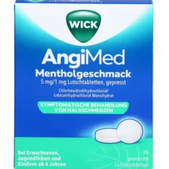 WICK AngiMed Mentholgeschmack 5 mg/1 mg Lutschtab. 24 St