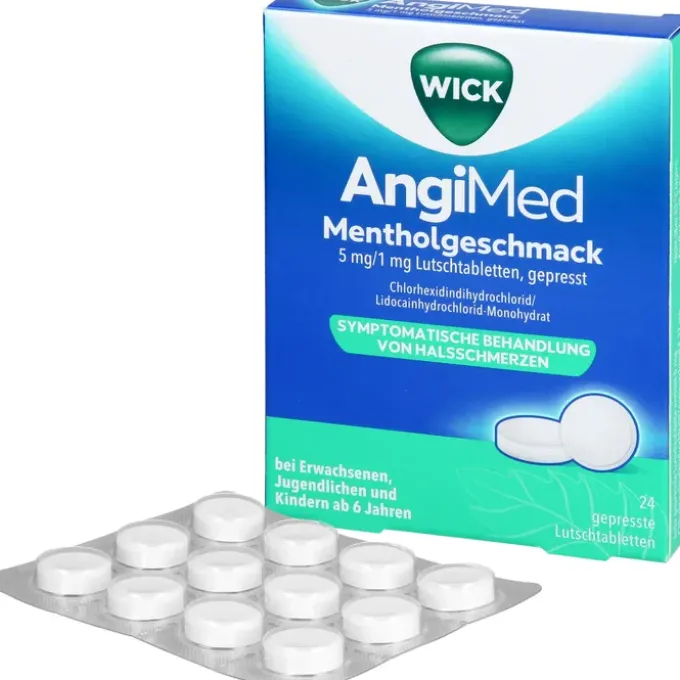 WICK AngiMed Mentholgeschmack 5 mg/1 mg Lutschtab. 24 St