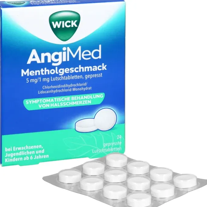 WICK AngiMed Mentholgeschmack 5 mg/1 mg Lutschtab. 24 St
